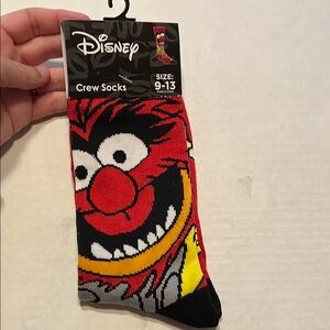 Disney Muppets Animal Casual Socks Red and Black